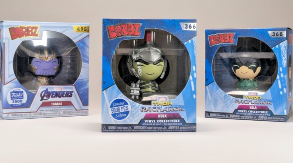 Funko Dorbz Marvel Limited Set Thanos 495 (3000) Hulk 366 (5000) Hela 368 gold